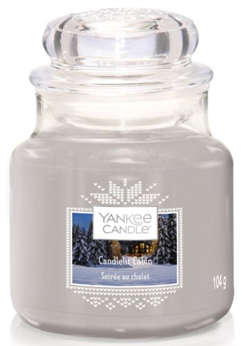 Przejdź do produktu Świeca mała w słoiku zimowa Candlelit Cabin Yankee Candle