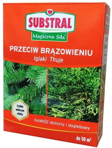 Przejdź do produktu Nawóz przeciw brązowieniu iglaków tuji 1kg SUBSTRAL