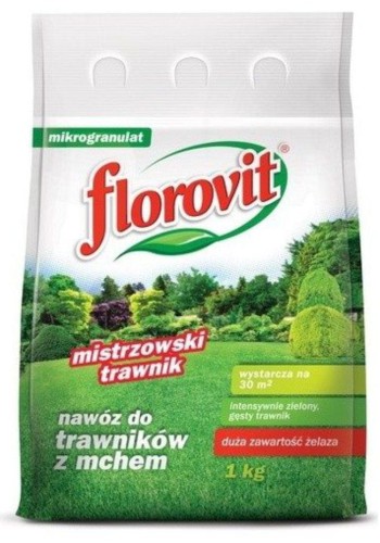 Przejdź do produktu Nawóz do trawników z mchem + żelazo 1kg worek Florovit 