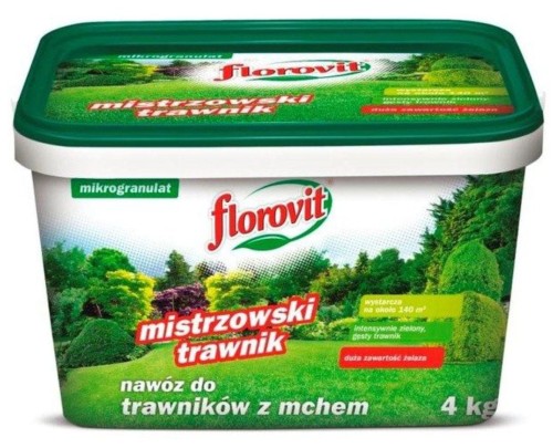 Przejdź do produktu Nawóz do trawników z mchem + żelazo 4kg Florovit