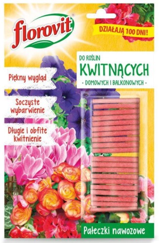 Przejdź do produktu Pałeczki nawozowe do roślin kwitnących domowych i balkonowych Florovit