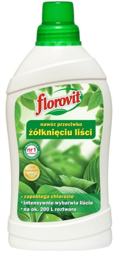 Przejdź do produktu Nawóz przeciwko żółknięciu liści 1L Florovit