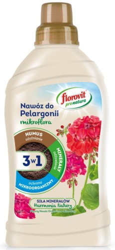 Przejdź do produktu Mikroflora 3w1 płynny nawóz do pelargonii 1L Florovit