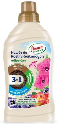 Przejdź do produktu Mikroflora 3w1 płynny nawóz do roślin kwitnących 1l Florovit