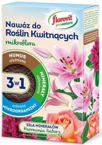 Przejdź do produktu Mikroflora 3w1 nawóz do roślin kwitnących 1kg Florovit