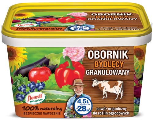 Przejdź do produktu Obornik bydlęcy granulowany naturalny nawóz krowi 4,5L Florovit