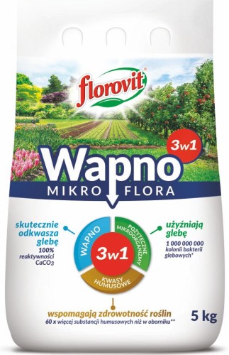 Przejdź do produktu Wapno nawóz Mikroflora 3w1 5kg Florovit