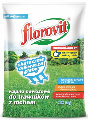 Przejdź do produktu Wapno do trawników z mchem 20kg Florovit