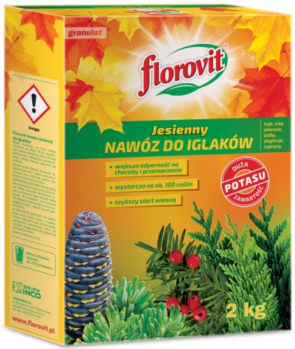 Przejdź do produktu Nawóz jesienny do iglaków 2kg Florovit