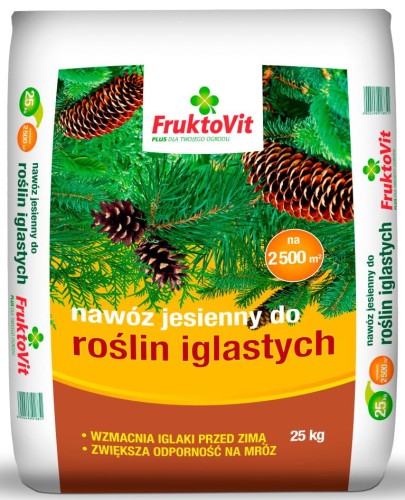 Przejdź do produktu Nawóz jesienny do iglaków 25kg FruktoVit PLUS 