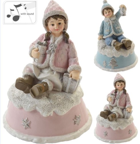 Przejdź do produktu Figurka świąteczna dziecko pozytywka 14cm 361858 ozdoba