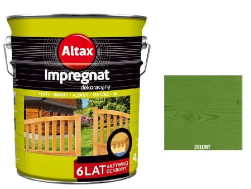 Przejdź do produktu Impregnat dekoracyjny 4,5l zielony Altax ochrona drewna 6 lat