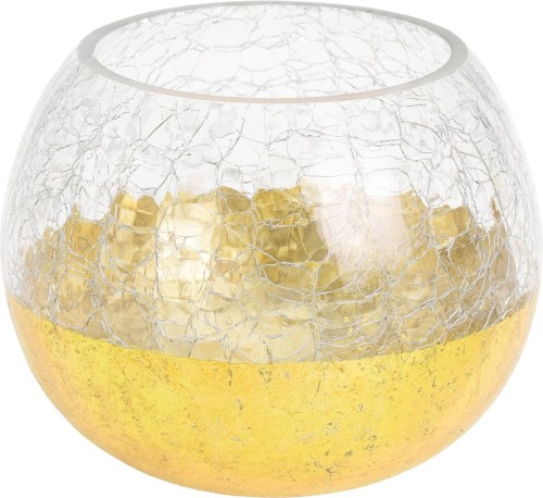 Przejdź do produktu Świecznik na tealight szklany złoty 10cm ozdoba 727111