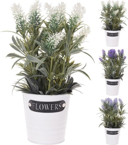 Przejdź do produktu Lawenda sztuczna w donicy metalowej 954982