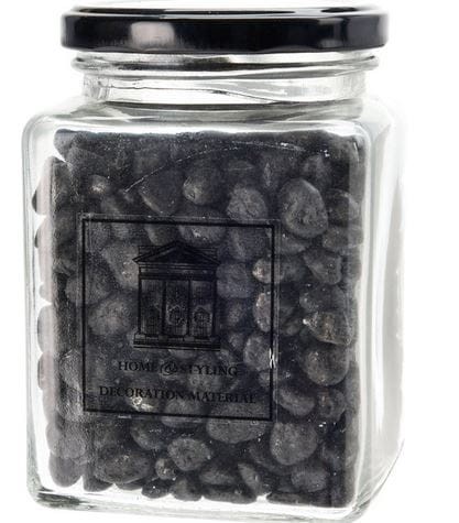 Przejdź do produktu Kamienie dekoracyjne ozdoba w słoiku 1kg czarne 258264