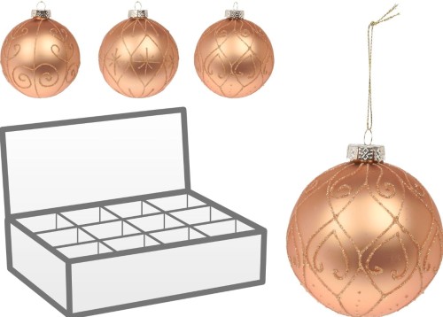 Przejdź do produktu Bombki choinkowe szklane złote 10cm 12szt 552779