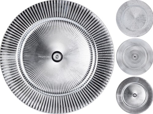 Przejdź do produktu Ozdobny talerz srebrny 33 cm 118319