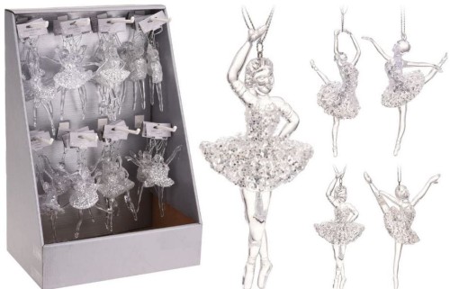Przejdź do produktu Figurka  baletnica brokatowa zawieszka 14cm 698787