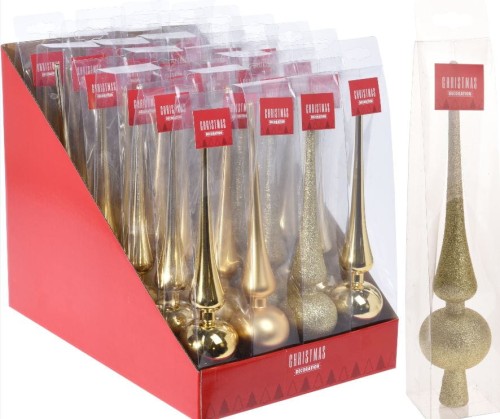 Przejdź do produktu Czub na choinkę złoty 29cm 713190