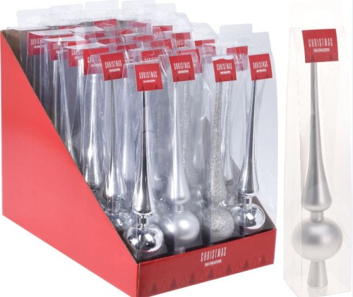 Przejdź do produktu Czub na choinkę srebrny 29cm 713206