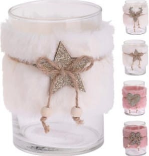 Przejdź do produktu Świecznik na tealight 12cm z futerkiem 245671