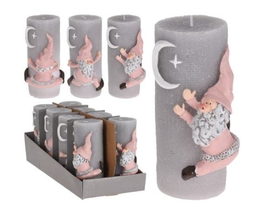 Przejdź do produktu Świeca szara skrzat 15cm 709029