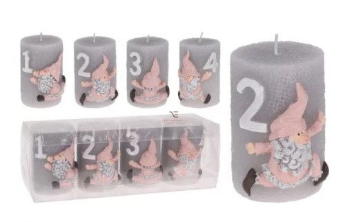 Przejdź do produktu Świeca dekoracyjna szara skrzat świąteczny 709067