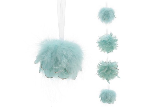 Przejdź do produktu Bombki z piórkami niebieskie 10cm 1 szt 595257