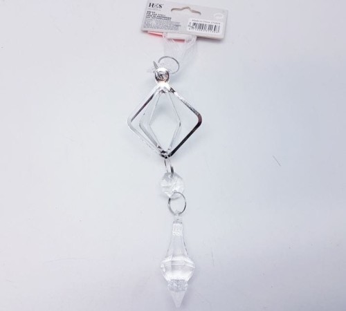 Przejdź do produktu Zawieszka akrylowa 3D 16 cm srebrna 311303 ozdoba 