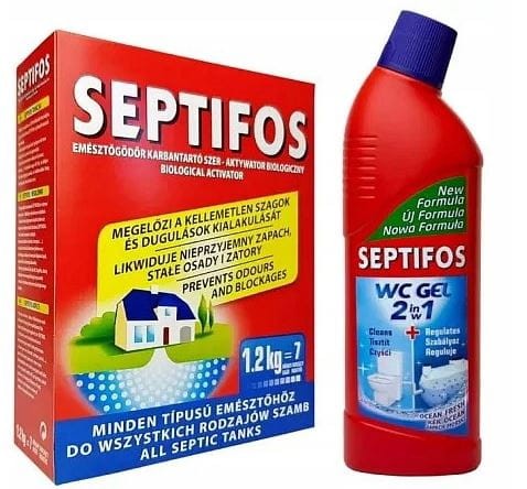 Przejdź do produktu Preparat do szamba SEPTIFOS 1,2kg + żel do wc 750ml środek biologiczny
