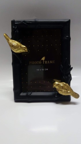Przejdź do produktu Ramka na zdjęcia 10x15 cm czarna złote ptaki 547935