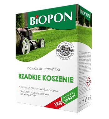Przejdź do produktu Nawóz do trawnika rzadkie koszenie 1kg Biopon