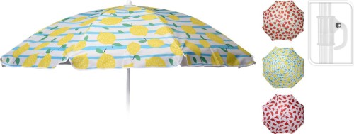Przejdź do produktu Parasol plażowy 170cm owoce 356575