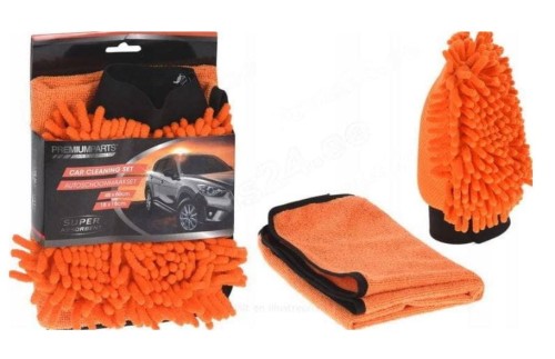 Przejdź do produktu Rękawica do mycia auta gąbka z mikrofibry  zestaw 588617