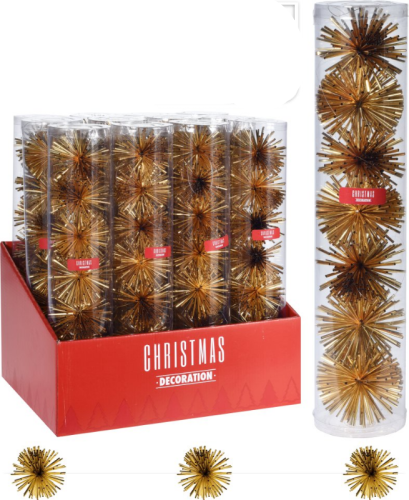 Przejdź do produktu Girlanda świąteczna złota jeżyki 1,8m łańcuch ozdoba 650204