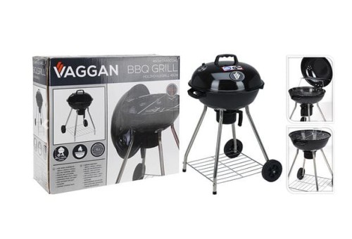 Przejdź do produktu Grill węglowy okrągły na kółkach czarny 47cm 790355