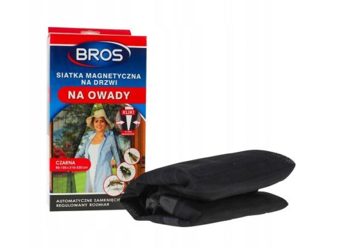 Przejdź do produktu Siatka na drzwi moskitiera magnetyczna 160x220 czarna Bros 