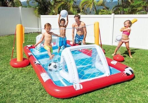 Przejdź do produktu Dmuchany plac zabaw siatkówka piłka nożna Intex 57147