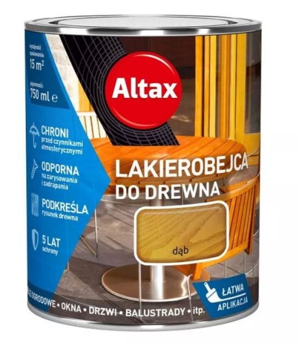 Przejdź do produktu Lakierobejca do drewna dąb Altax 0,75l 0225