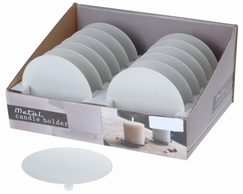 Przejdź do produktu Podstawka pod świecę 12cm 12szt biała okrągła 100375
