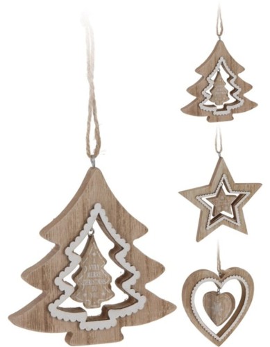 Przejdź do produktu Zawieszka drewniana 10cm na choinkę 547270