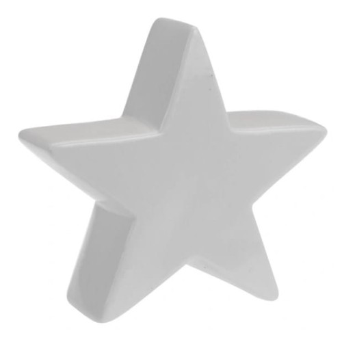Przejdź do produktu Dekoracyjna gwiazda porcelanowa biała 14x4cm 690531