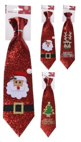 Przejdź do produktu Krawat świąteczny czerwony 41cm 931932