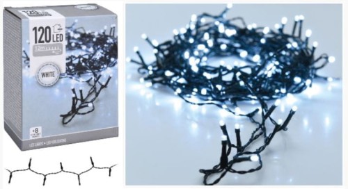 Przejdź do produktu Lampki choinkowe led białe zimne 120 8 trybów 12m 259582