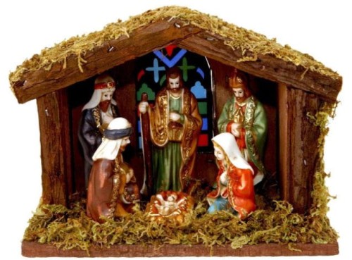 Przejdź do produktu Szopka podświetlana z figurami 20x15cm 463303