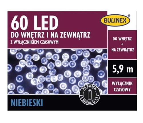 Przejdź do produktu Lampki świąteczne 60 LED 5,9m Bulinex 10-166