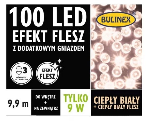 Przejdź do produktu Lampki choinkowe FLESZ 100 Led 9,9m 13-135 Bulinex