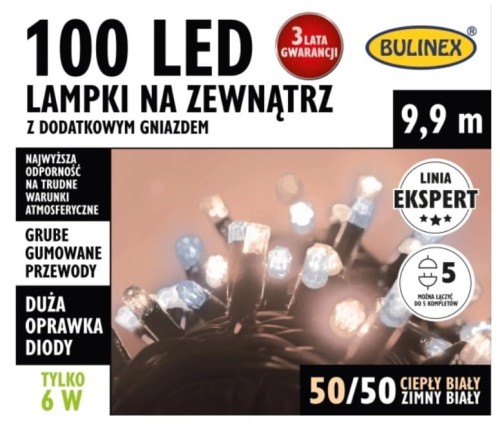 Przejdź do produktu Lampki świąteczne zewnętrzne 100led 9,9m 75-855 Bulinex