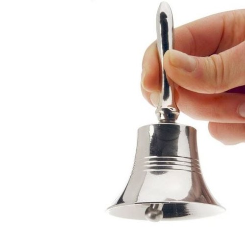 Przejdź do produktu Dzwonek mikołaja gwiazdora srebrny 11cm 427268