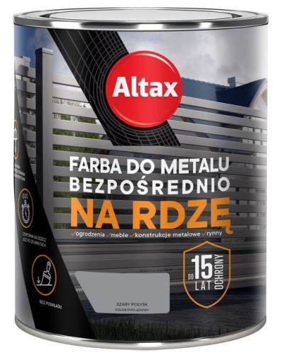 Przejdź do produktu Farba do metalu na rdzę szary połysk 0,75 l  Altax